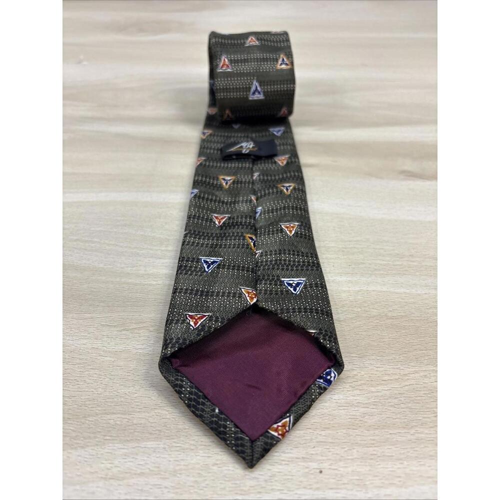 Michael James triangle green necktie Vintage - Picture 2 of 4